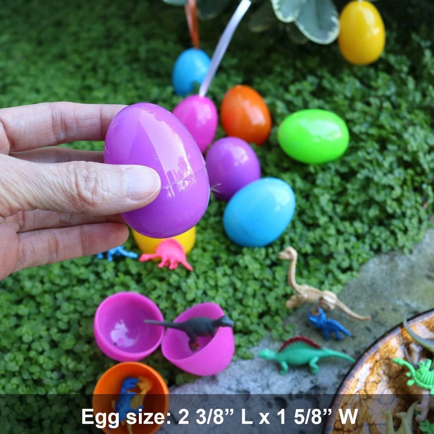 Plastic Bright Easter Egg Assortment 50 Pcs Perfect for Easter Egg Hunt/Surprise 07FC0E-D4 - KOEEK