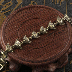 Aged Brass Bracelet Vintage Style Handcrafted Jewelry Men Women Couples Gift 07FC0E-D4 - KOEEK