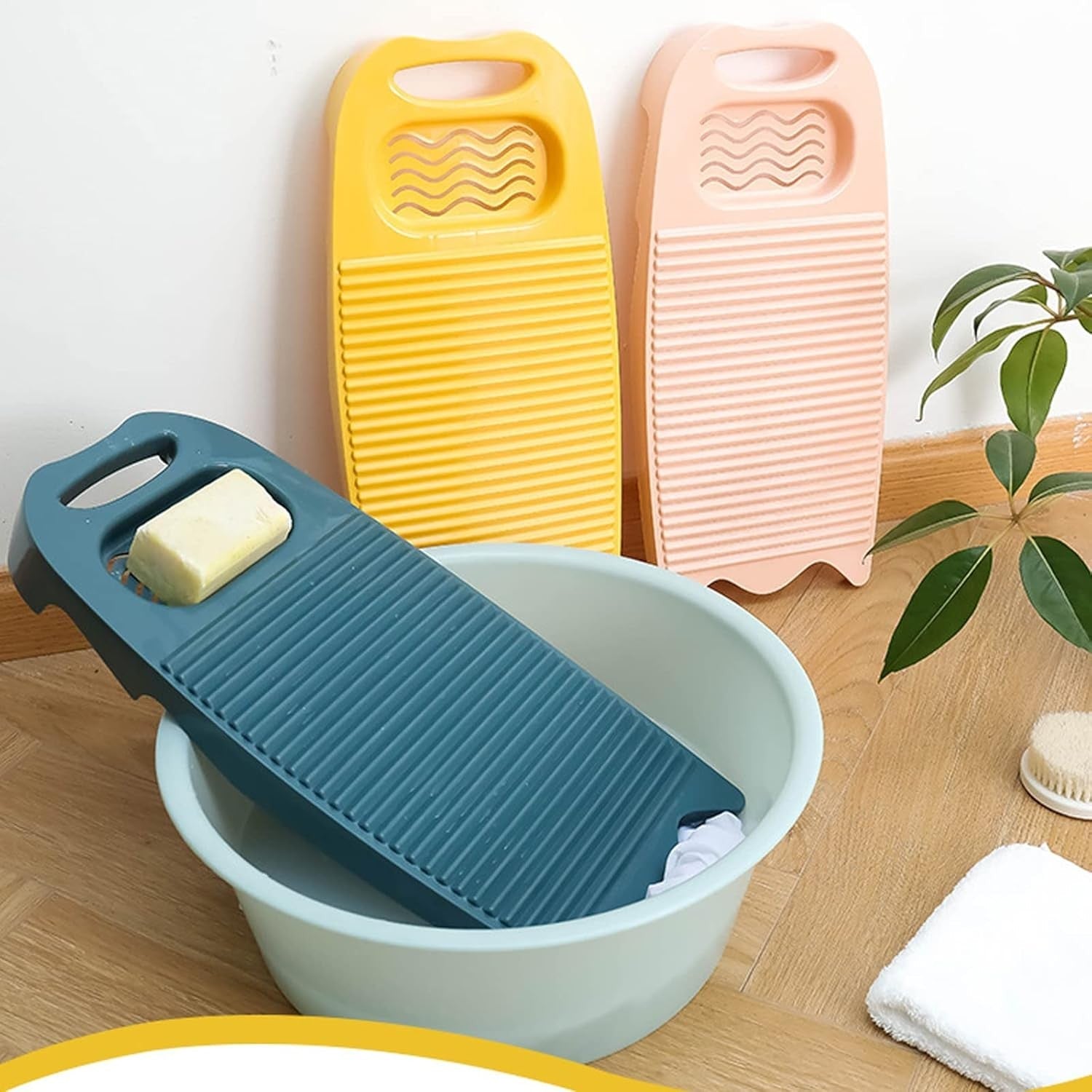 new Non-Slip Laundry Washing Board, Household Washboard, Hand Large, E-Light Blue 07FC0E-D4 - KOEEK