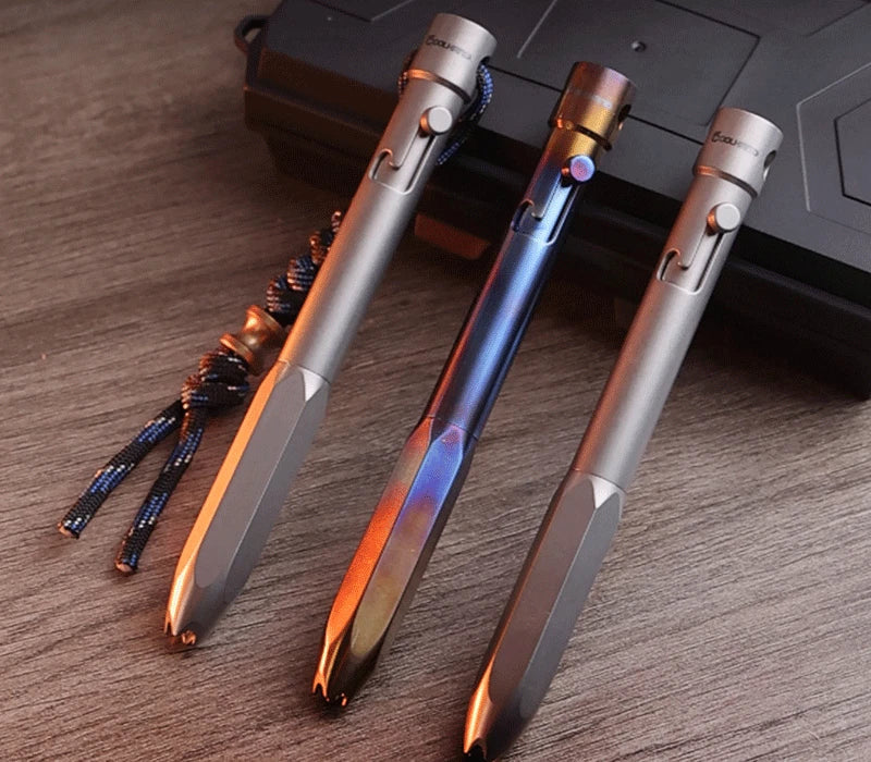 EDC Titanium Practical Ballpoint Pen Working Signature Pocket Pen with 5 Refills 07FC0E-D4 - KOEEK