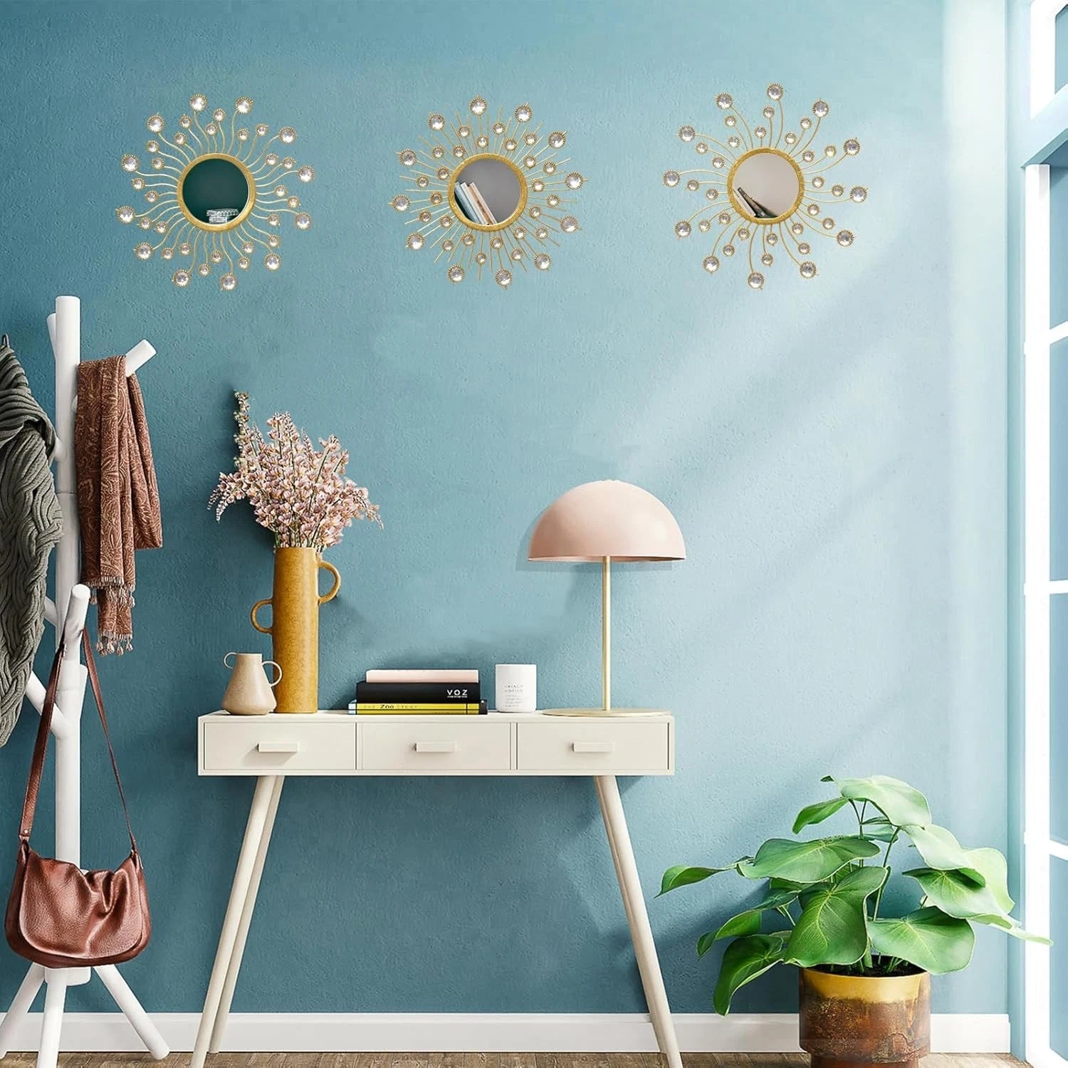 Mirror Wall Decor Wall Mirrors Decorative Sunburst Boho Mirror Gold Mirror Wall 07FC0E-D4 - KOEEK