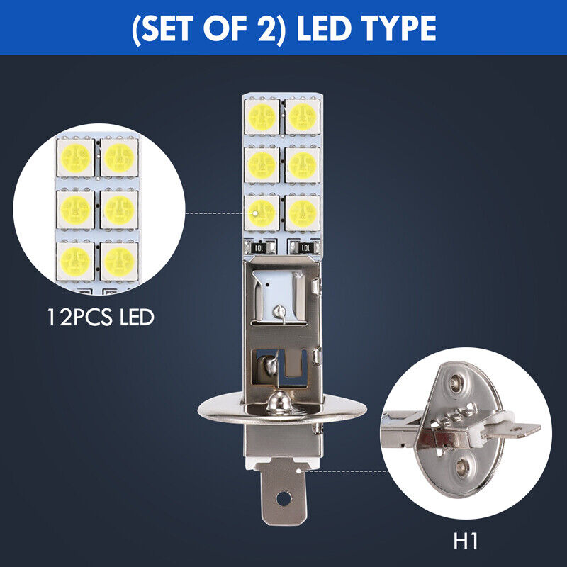 nye 4x H1 LED-lyspærer konverteringssett Høyt nærlys Super Bright 6000K hvit