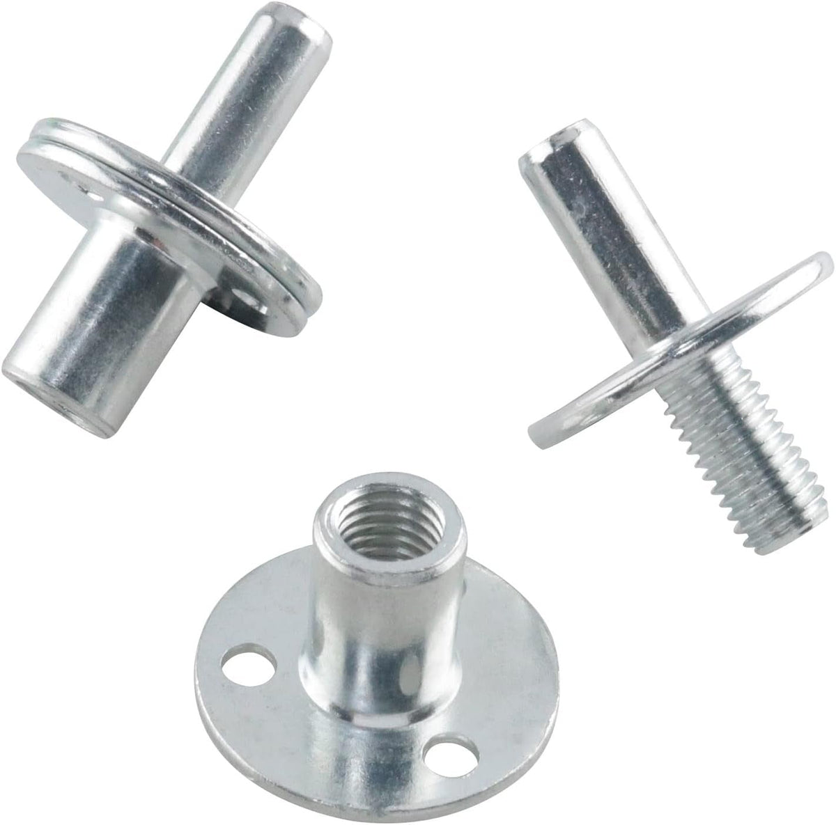 new 2 Sets Metal M12 Bed Post Connector Screw-in T-Nut Bedpost Silver 07FC0E-D4 - KOEEK