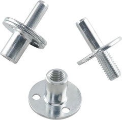new 2 Sets Metal M12 Bed Post Connector Screw-in T-Nut Bedpost Silver 07FC0E-D4 - KOEEK