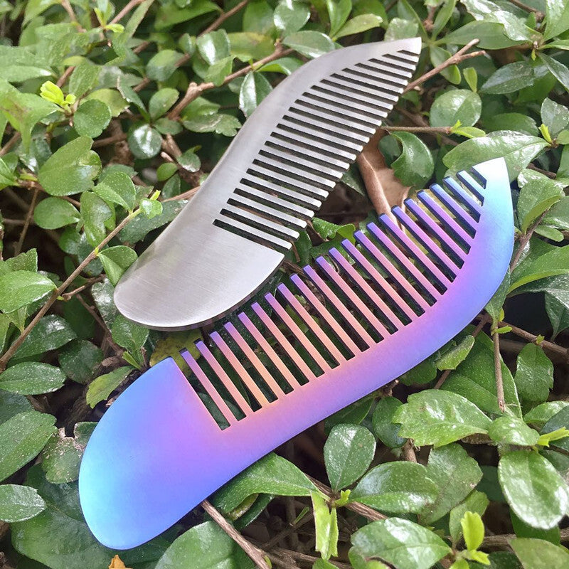 Titanium Alloy Mini Comb Travel Hairdressing EDC Comb Anti-Static Multi-Tools 07FC0E-D4 - KOEEK