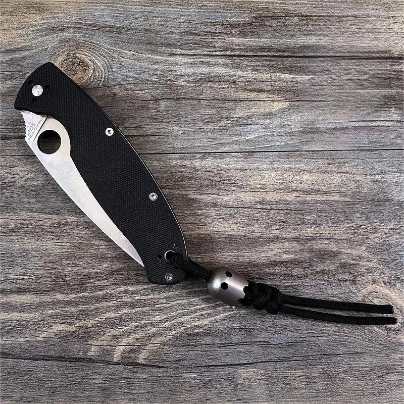 Titanium Knife Lanyard Bead Paracord Necklace Pendant Keychain EDC Zipper Pull 07FC0E-D4 - KOEEK