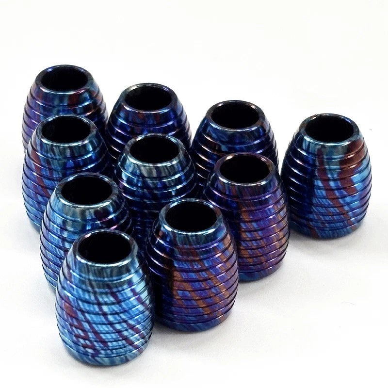 Titanium Damascus Parachute Bead Necklace Bracelet Pendant Knife Lanyard Bead 07FC0E-D4 - KOEEK