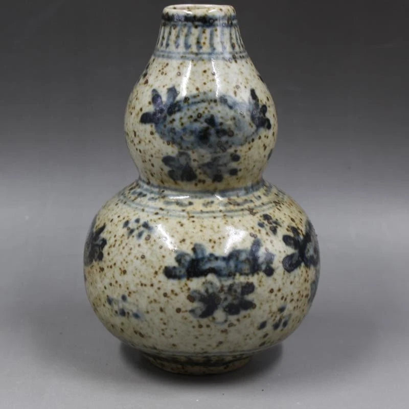 Blue and White Folded Branches Flowers Fruits Gourd Vase Hand-Painted Porcelain 07FC0E-D4 - KOEEK