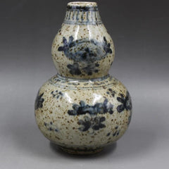Blue and White Folded Branches Flowers Fruits Gourd Vase Hand-Painted Porcelain 07FC0E-D4 - KOEEK