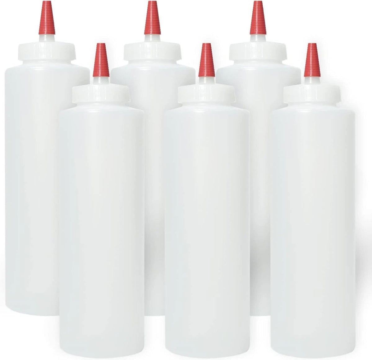 Mercantile Plastic Squeeze Condiment Bottles with Red Tip Cap 16-ounce Set of 6 07FC0E-D4 - KOEEK
