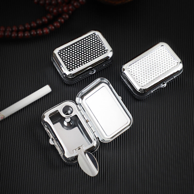 Portable EDC Ashtray Metal Pocket Ashtray Mini Ashtray With Lid Cigaretbe Gifts 07FC0E-D4 - KOEEK