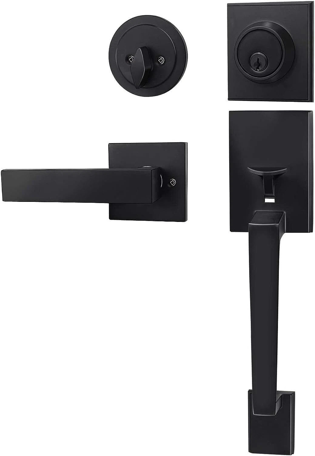 Front Door Handle and Anti-theft Lock Set,Front Door Lock SetExterior Door Locks 07FC0E-D4 - KOEEK