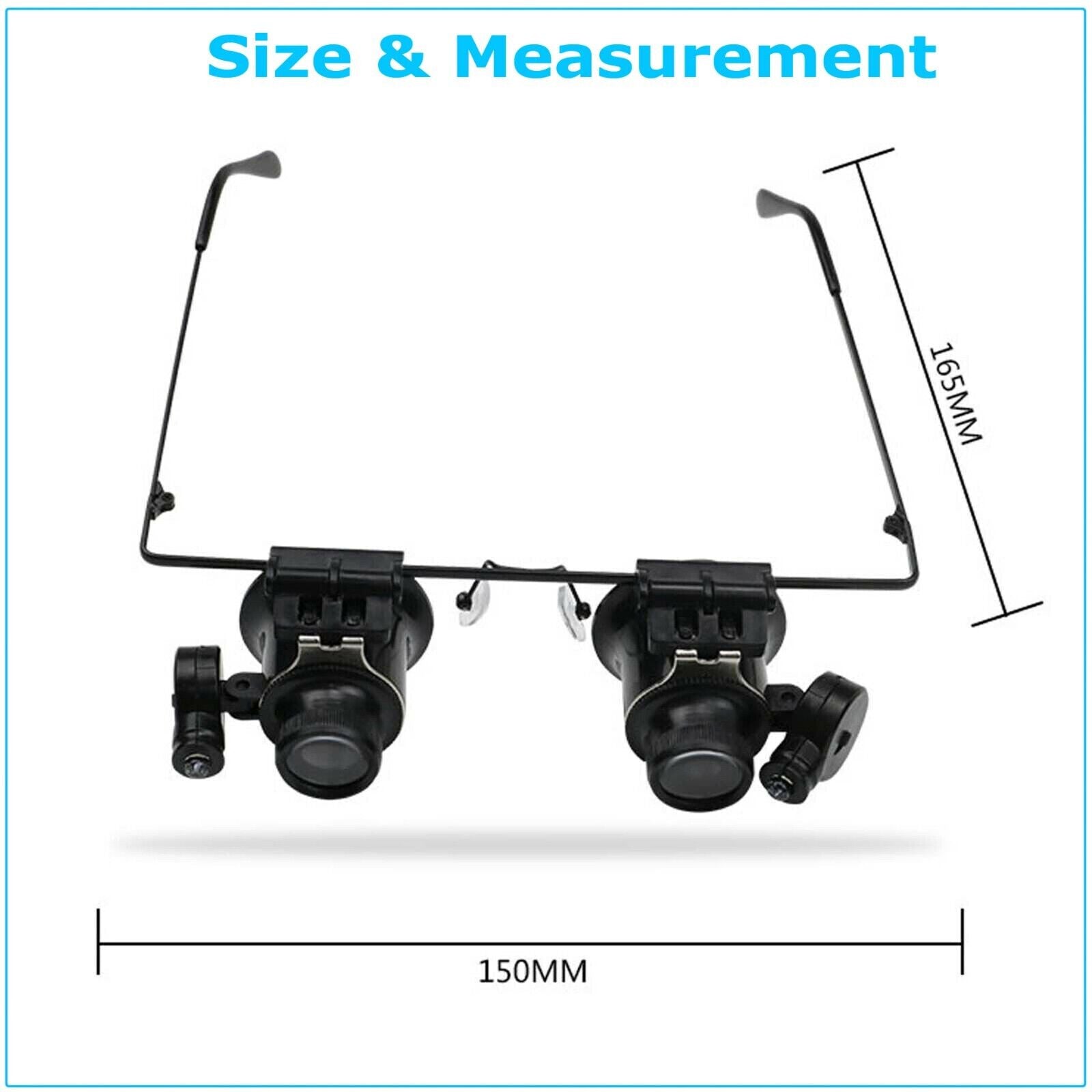 20X Forstørrelsesglas Glass Magnifaction Juveler Ur Reparation LED-lys NYHED