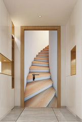Wooden Stairs Steps Picture 3D Door Sticker Self-adhesive Bedroom Door Mural 07FC0E-D4 - KOEEK