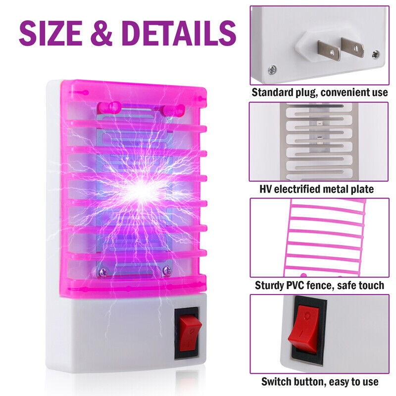 ny Elektrisk Mosquito Killer Lamp Bug Insect Zapper Night Light Trap Pest Repeller