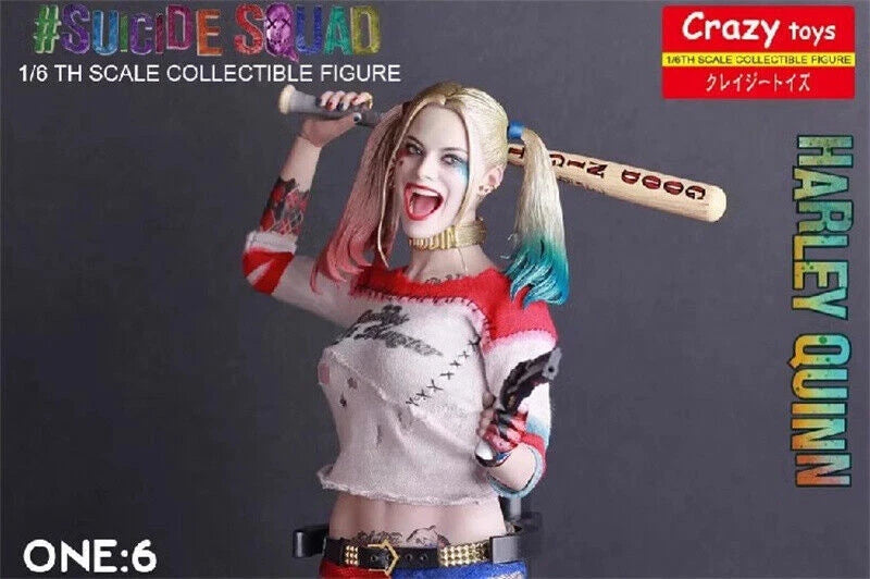US NOW ! 1/6 Suicide Squad Harley Quinn Figure Scale Real Clothes PVC Statues 07FC0E-D4 - KOEEK