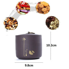 Purple Clay Tea Caddy Puer Tea Storage Tea Jar Candy Dried Fruit Container Box 07FC0E-D4 - KOEEK