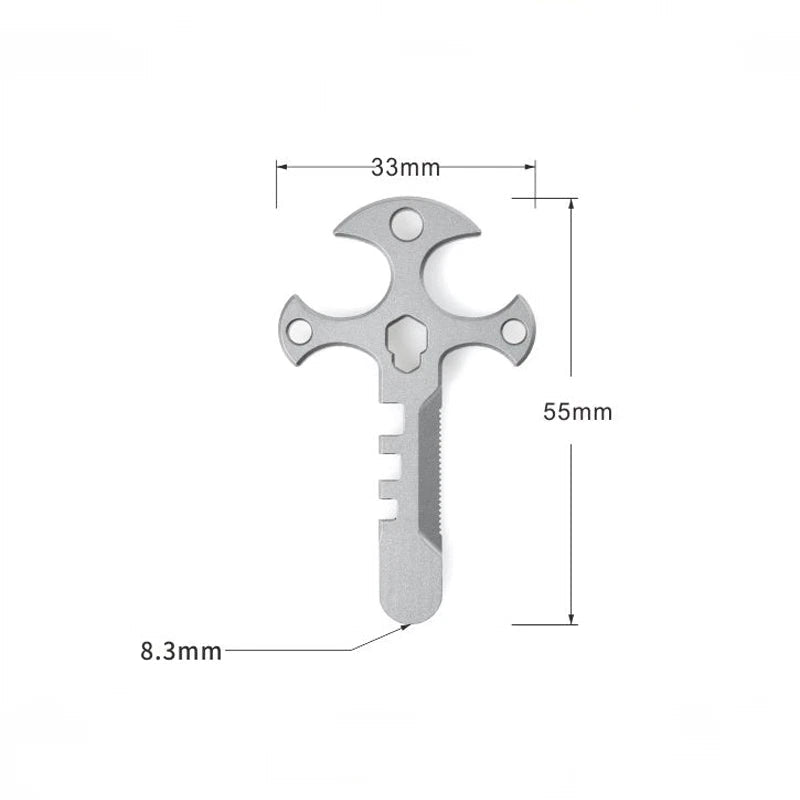 Outdoor Mini Titanium Pendant Necklace Pocket Multi Tools EDC Card Keychain 07FC0E-D4 - KOEEK