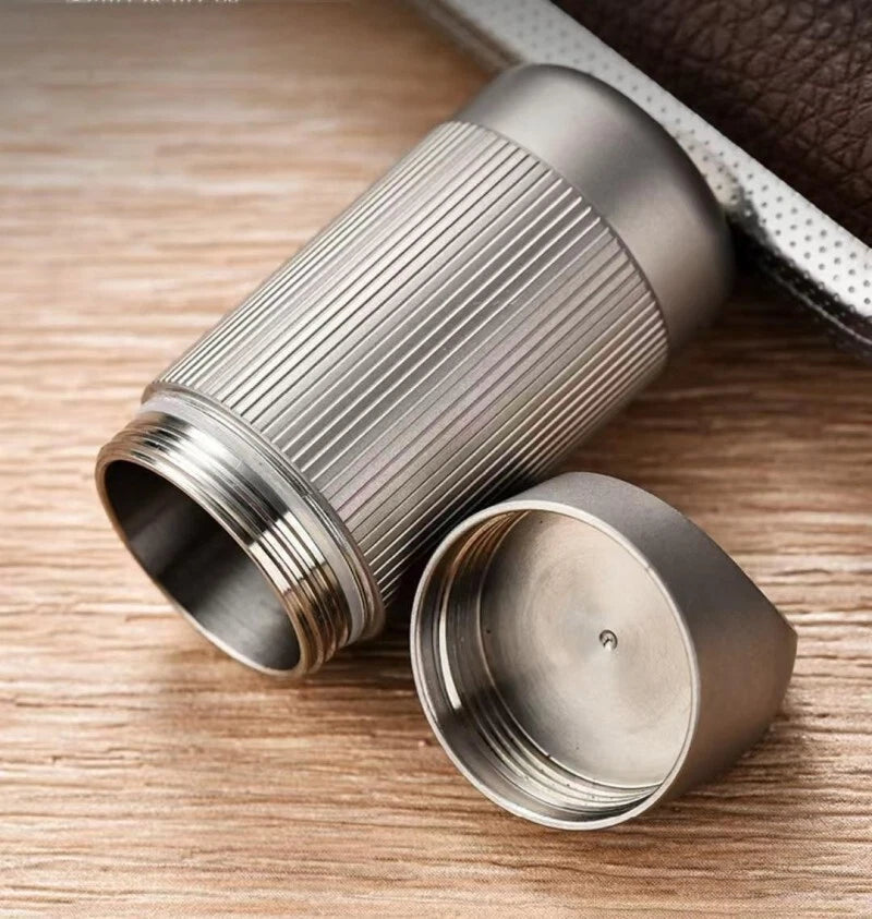 Titanium Pill Holder Case Organizer Container Waterproof Portable Keychain EDC 07FC0E-D4 - KOEEK