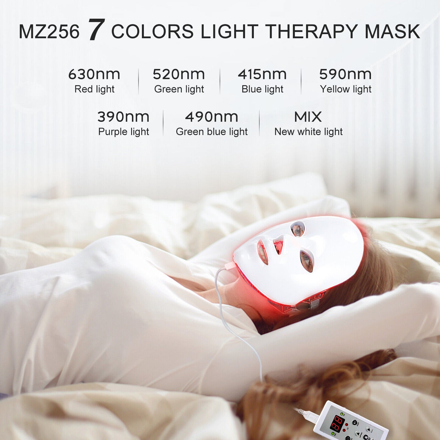 ny Red Light Therapy Face LED Face Mask Lys Therapy Mask for Facial Skin Care US