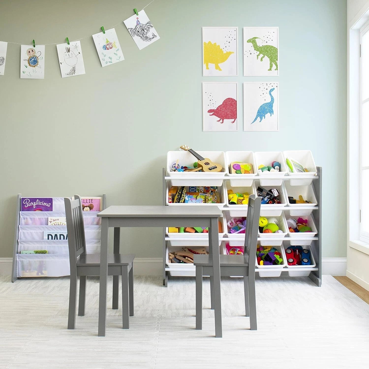 Extra Large Wooden Toy Organizer, Extra Large, Gray/White 07FC0E-D4 - KOEEK