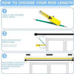 The maximum adjustable length of the curtain rod is 60 inches. 07FC0E-D4 - KOEEK