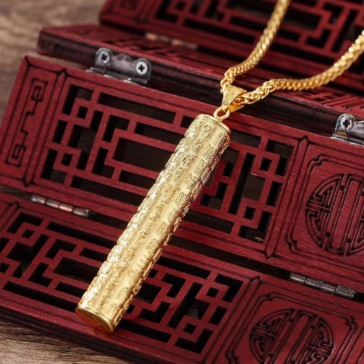 Taoist Amulet Pendant Necklace Hollow Adjustable Peace Charm Jewelry 07FC0E-D4 - KOEEK