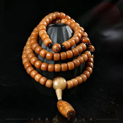 Bodhi Root Bracelet 108 High-throw Wenwan Buddha Beads Rosary Beads Nine-eye Dzi 07FC0E-D4 - KOEEK