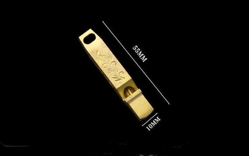 High Decibel Brass Keychain Whistle Referee Holder Outdoor Survival EDC Tool 07FC0E-D4 - KOEEK