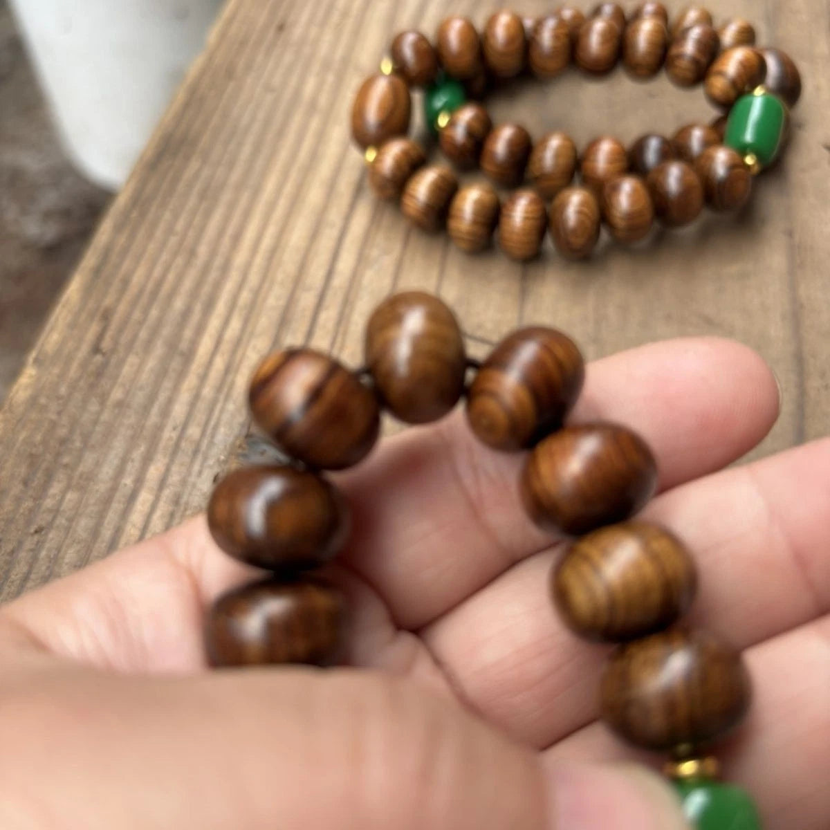 Natural Huanghauli Wood Prayer Beads Men Woman  Gift Bracelet Buddha Bless 07FC0E-D4 - KOEEK
