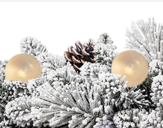 GE Color Choice 100 LED Color Changing 9Ft Flocked Pine Garland 8 Light Effects GE - KOEEK