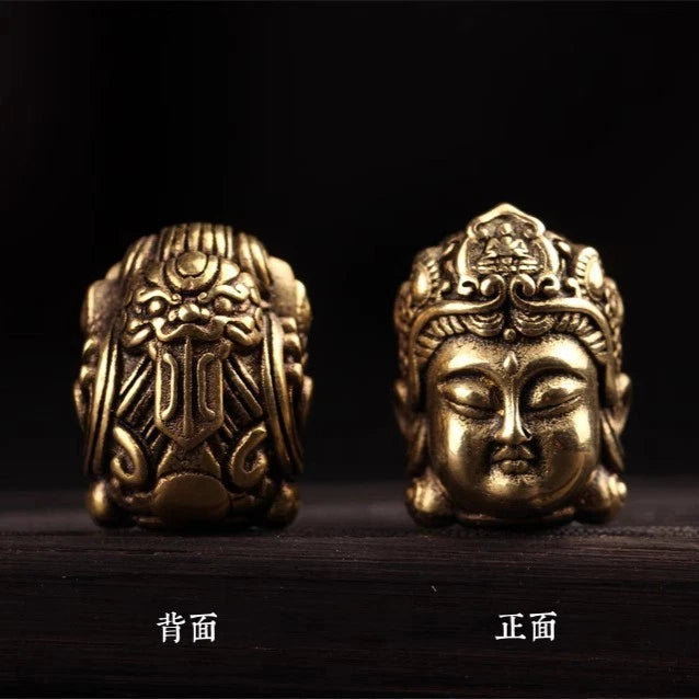 16mm Antique Curios Prayer Beads Chinese Retro Brass Tibetan Style Accessories 07FC0E-D4 - KOEEK