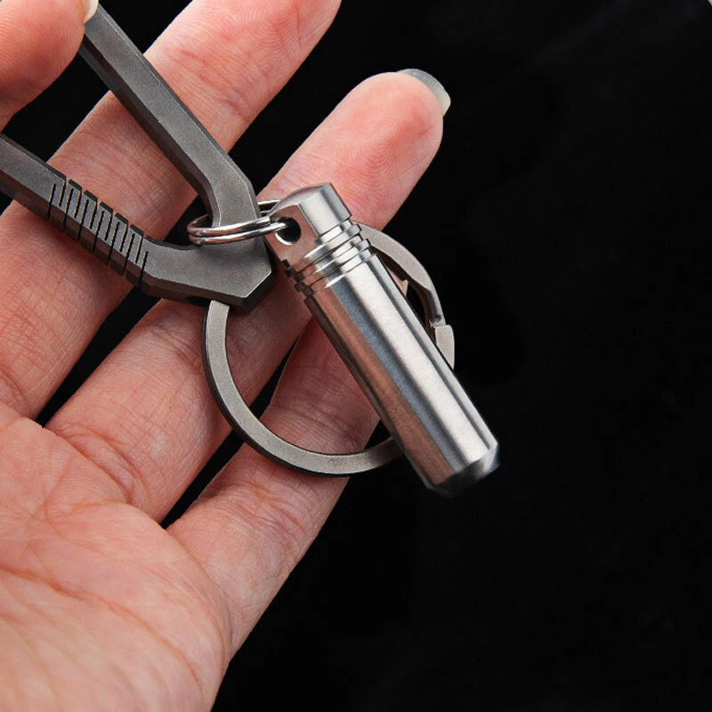 EDC Mini Titanium Alloy Keychain Waterproof Box Sealed Container Outdoor Storage EDC - KOEEK