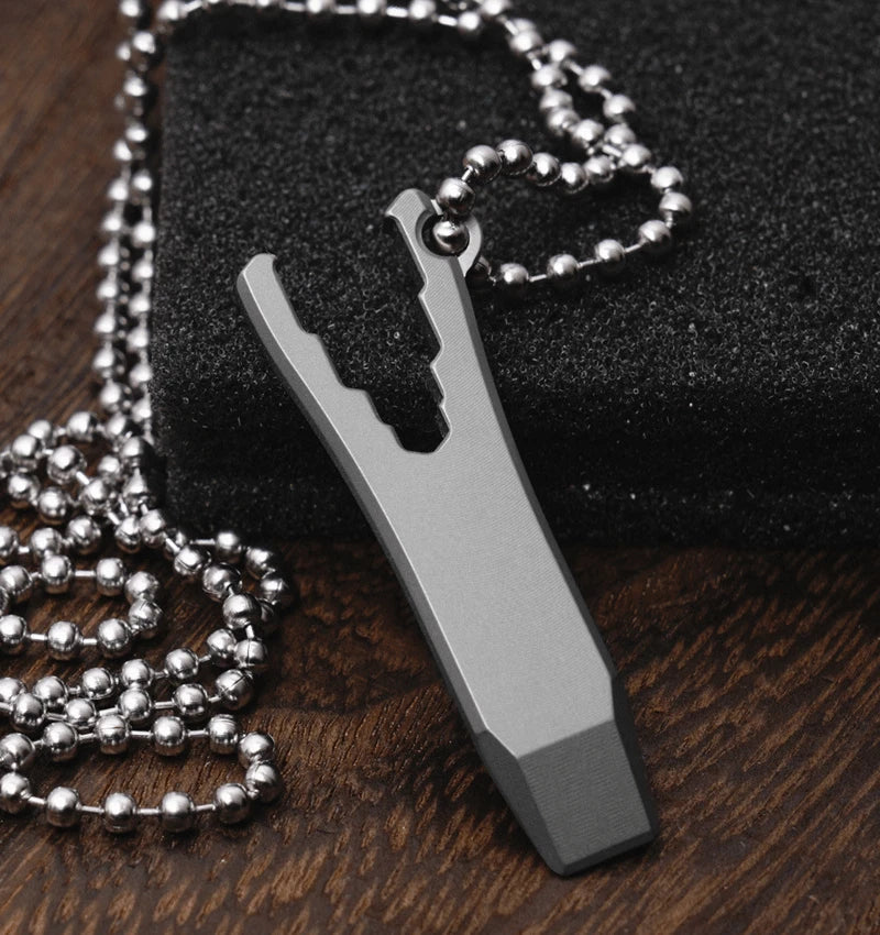 Mini Titanium Keychain Multi Tools Pry Bar EDC Crowbar Bottle Opener Wrench Tool 07FC0E-D4 - KOEEK