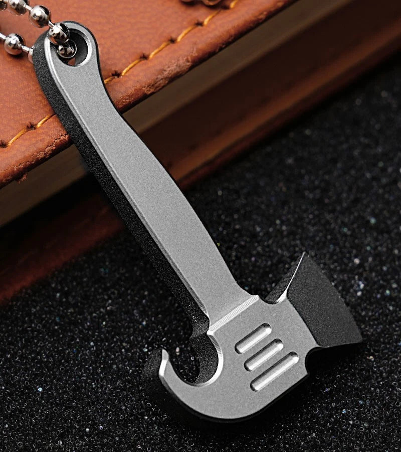 Mini Titanium Alloy Pendant Pry Bar Crowbar Bottle Opener Necklace EDC Keychain 07FC0E-D4 - KOEEK
