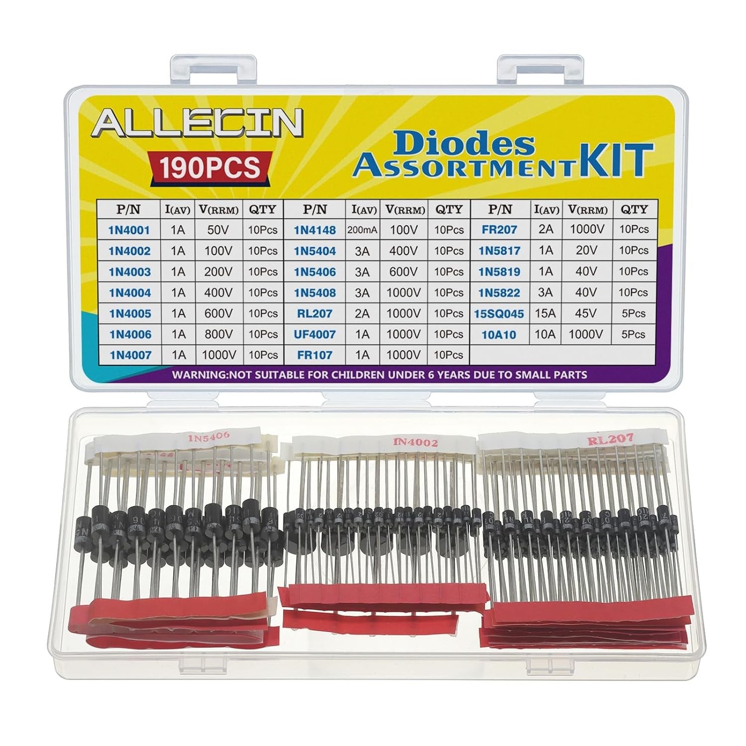 new 20Values Diodes Kit 1N4001 1N4002 1N4003 1N4004 1N4005 1N4006 1N4007 1N4148... 07FC0E-D4 - KOEEK