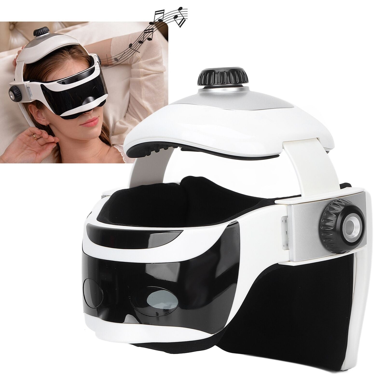 new Electric Head Massager Heat Compress Stress Relief Eye Neck Massage Helmet HGF koeek - KOEEK