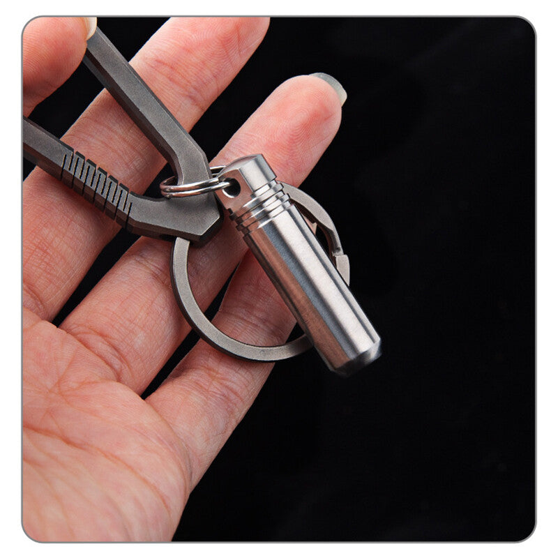 EDC Titanium Alloy Outdoor Travel Survival Waterproof Container Pill Storage Box 07FC0E-D4 - KOEEK