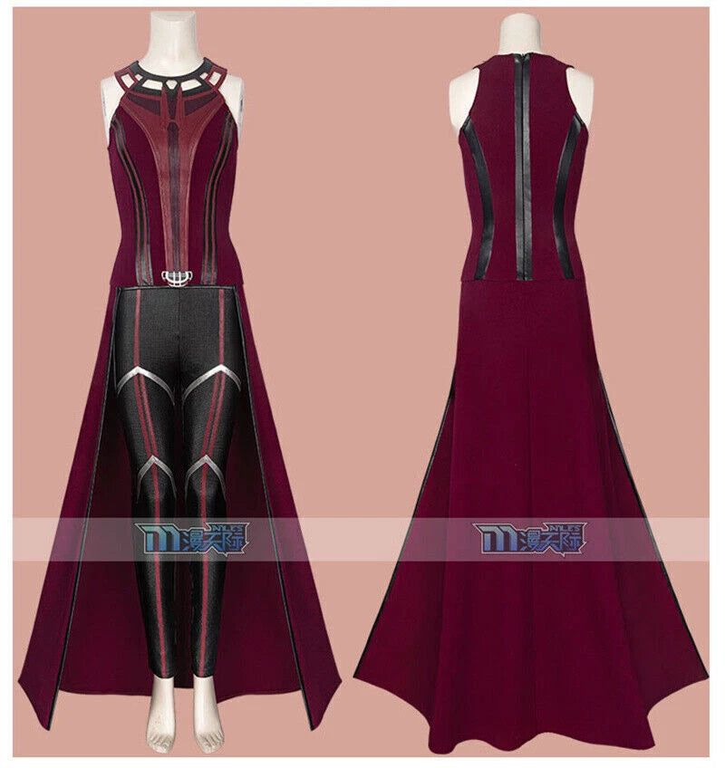 Anime Wanda Vision Costume Scarlet Witch Cosplay Outfits Halloween Gift 07FC0E-D4 - KOEEK