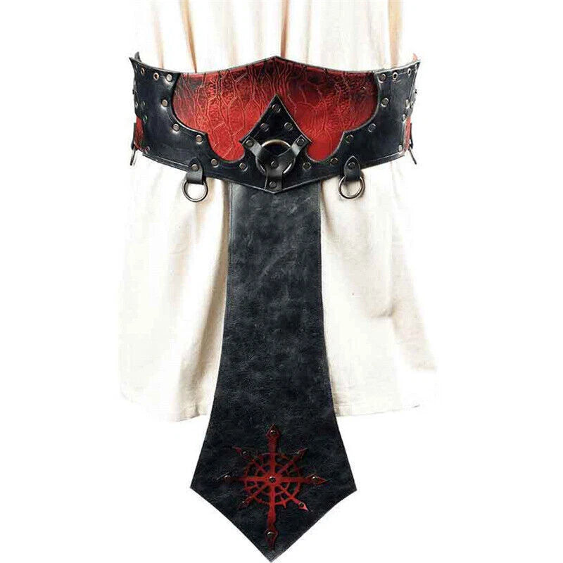 Medieval Renaissance WaistBand Wide PU Leather Belts Crotch Armor Girdle 07FC0E-D4 - KOEEK