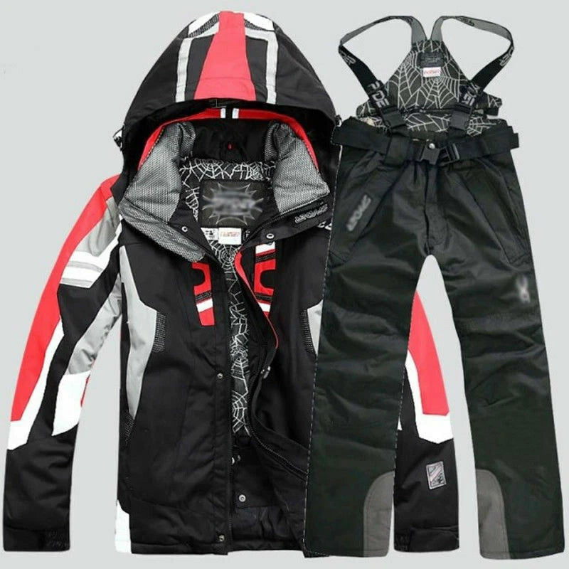 Men's Winter Ski Suit Jacket Waterproof Snowboard Snowsuits Pants Set 07FC0E-D4 - KOEEK