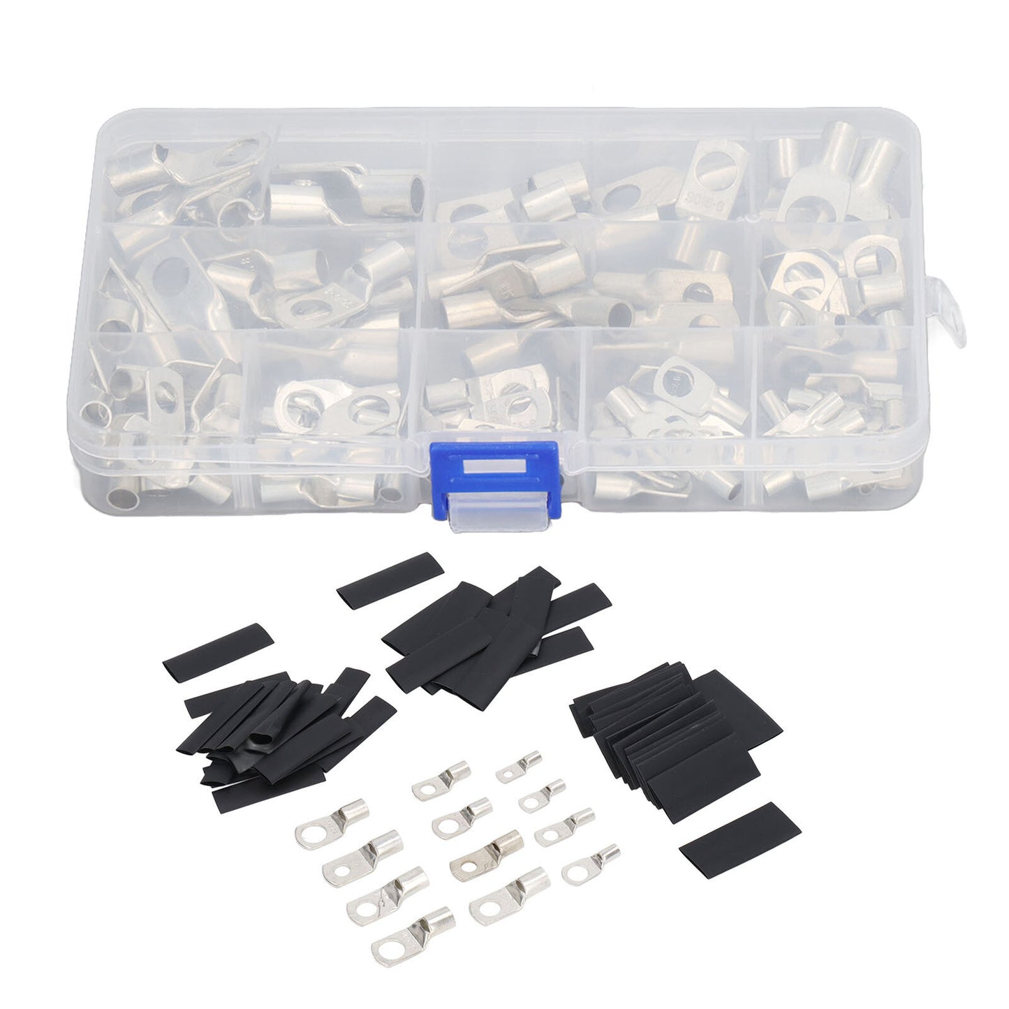 new 240Pcs Battery Cable End Copper SC Wires Lug Ring Lug Terminal With Storage Box koeek - KOEEK