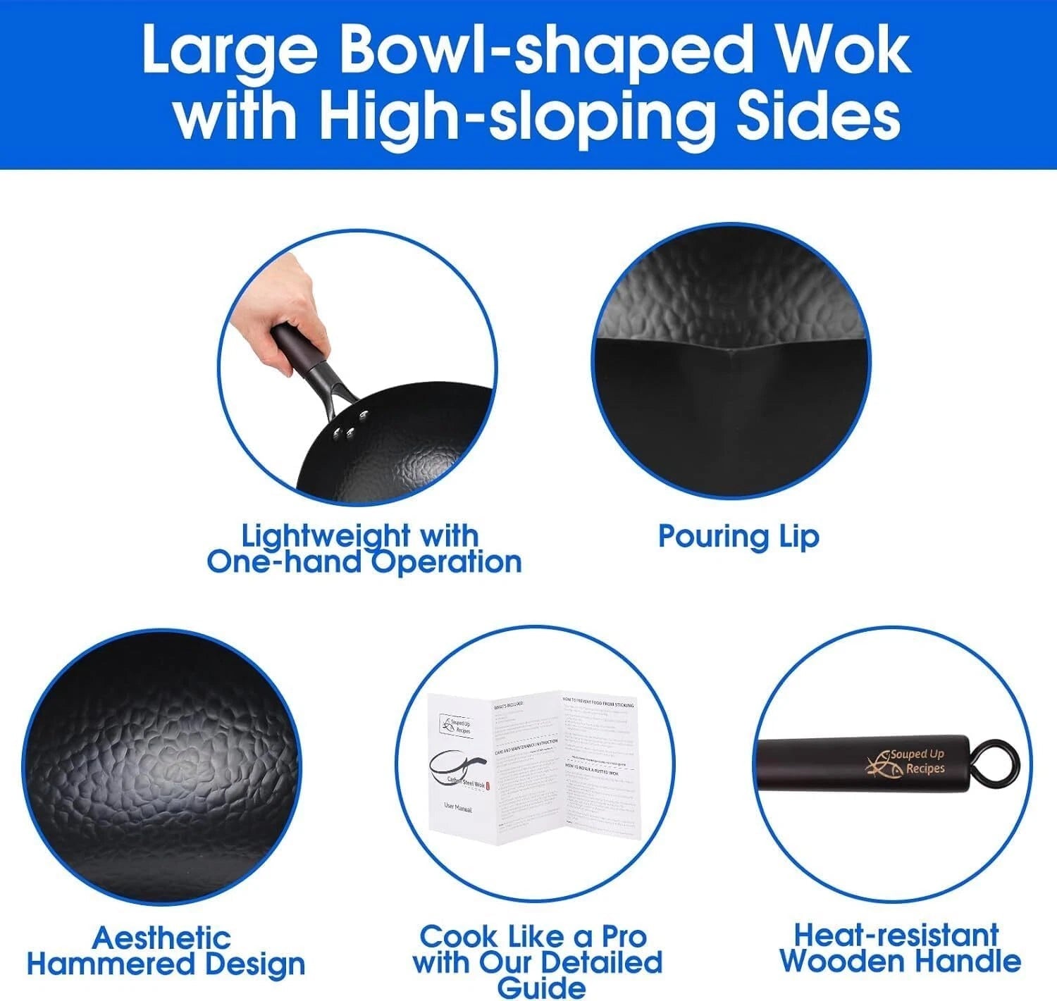 Carbon steel frying pan for electric, induction and gas hobs 07FC0E-D4 - KOEEK