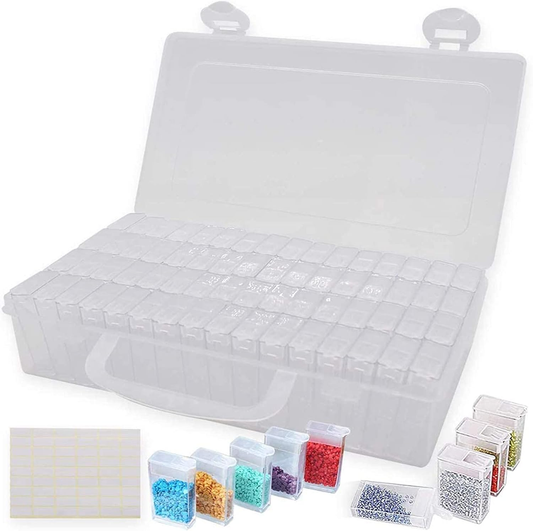 ny 64 Grid Diamond Broderi Box Smykker Drill Opbevaringsbokse Klar Plastic Diamond