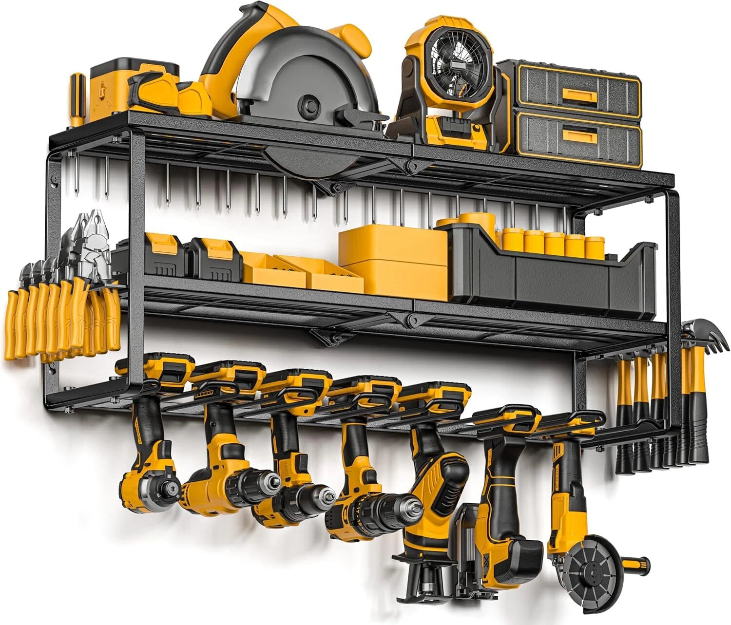 Power tool organizer for tool storage, drill rack with charging station 07FC0E-D4 - KOEEK