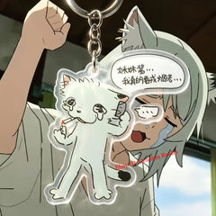7Pcs/Set Anime Chainsmoker Cat Acrylic Keychain Backpack Pendant Decor Gift 07FC0E-D4 - KOEEK