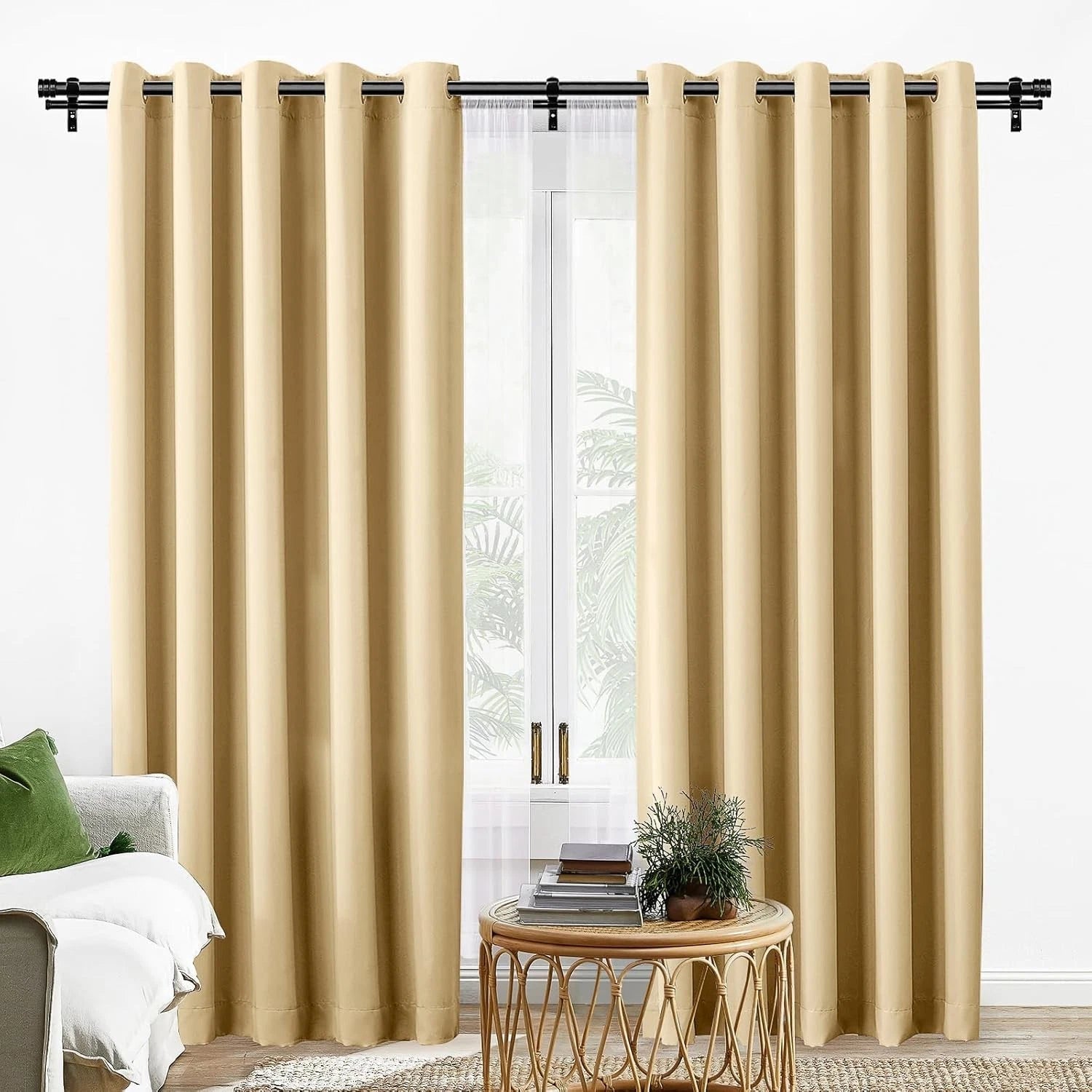 1-inch double curtain rod, length range 36 to 72 inches (3 to 6 feet) 07FC0E-D4 - KOEEK