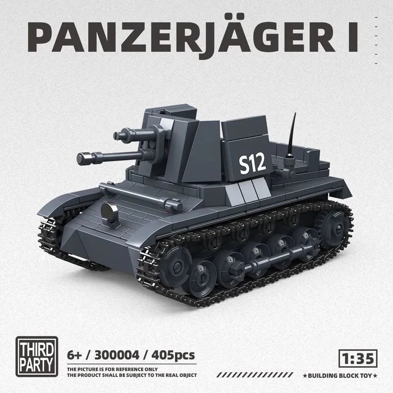 1:35 WWII German Panzer I Tank Destroyer Building Blocks Model Military Toy 07FC0E-D4 - KOEEK