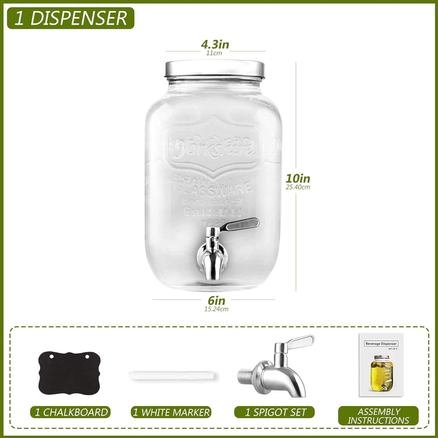 1 Gallon Drink Dispenser with Spigot 18/8 Stainless Steel– Airtight & Leakproof 07FC0E-D4 - KOEEK