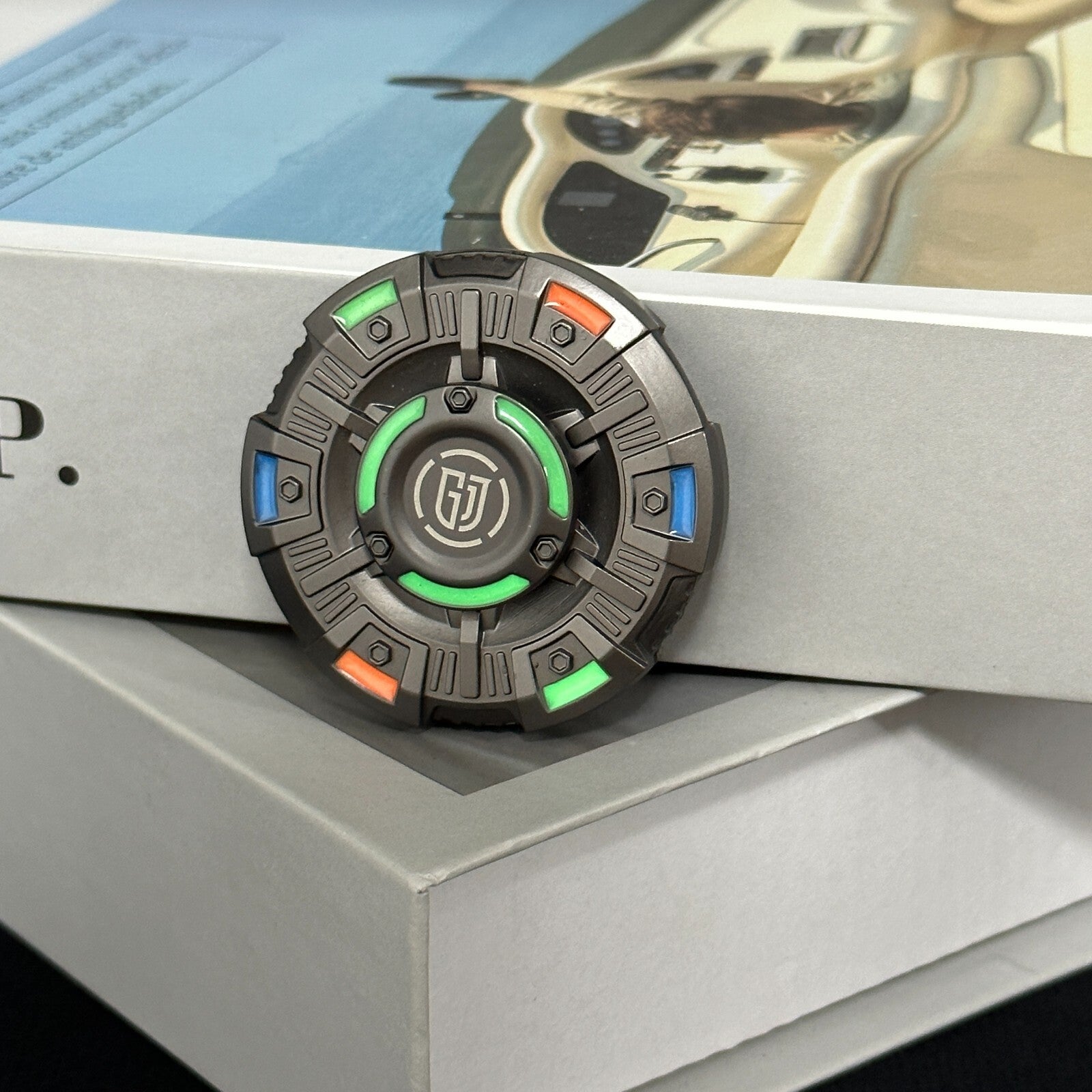 Fidget Spinner Silent EDC Slider Invader Gyro Fidget Metal Luminous Toys Gifts 07FC0E-D4 - KOEEK